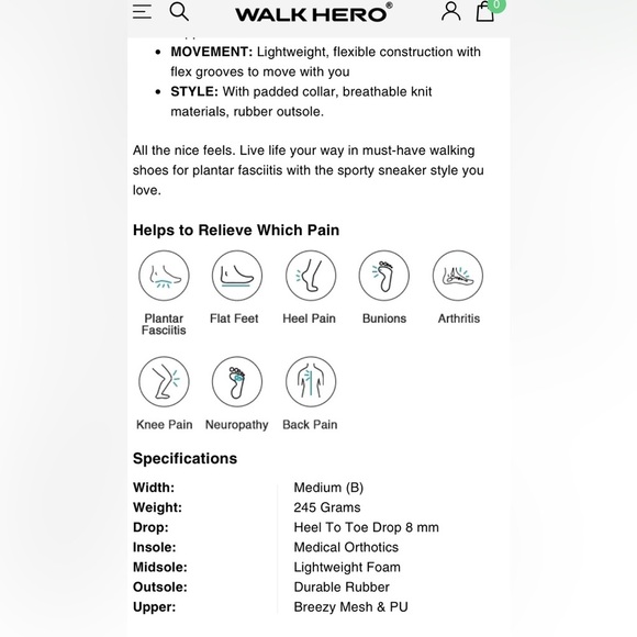 Walk Hero Women's Arch Support Wide Toe Box Sneakers - Picture 16 of 17